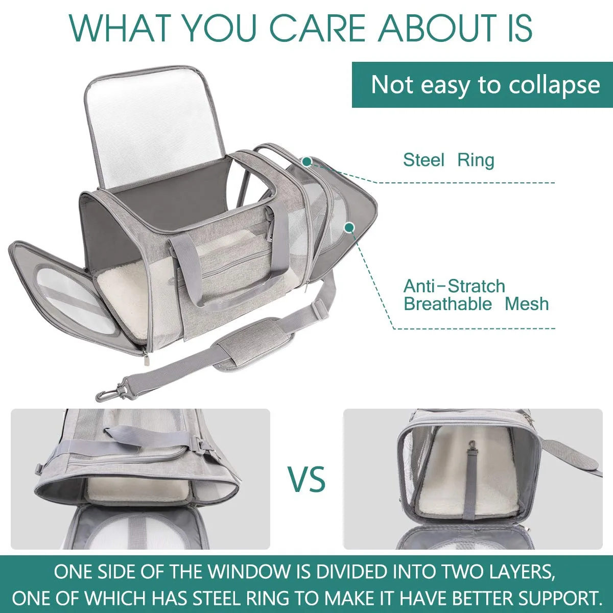 Dog Carrier Backpack for Pit Bulls: Robust Design - detail view supplied by QUANZHOU JUNYUAN BAGS