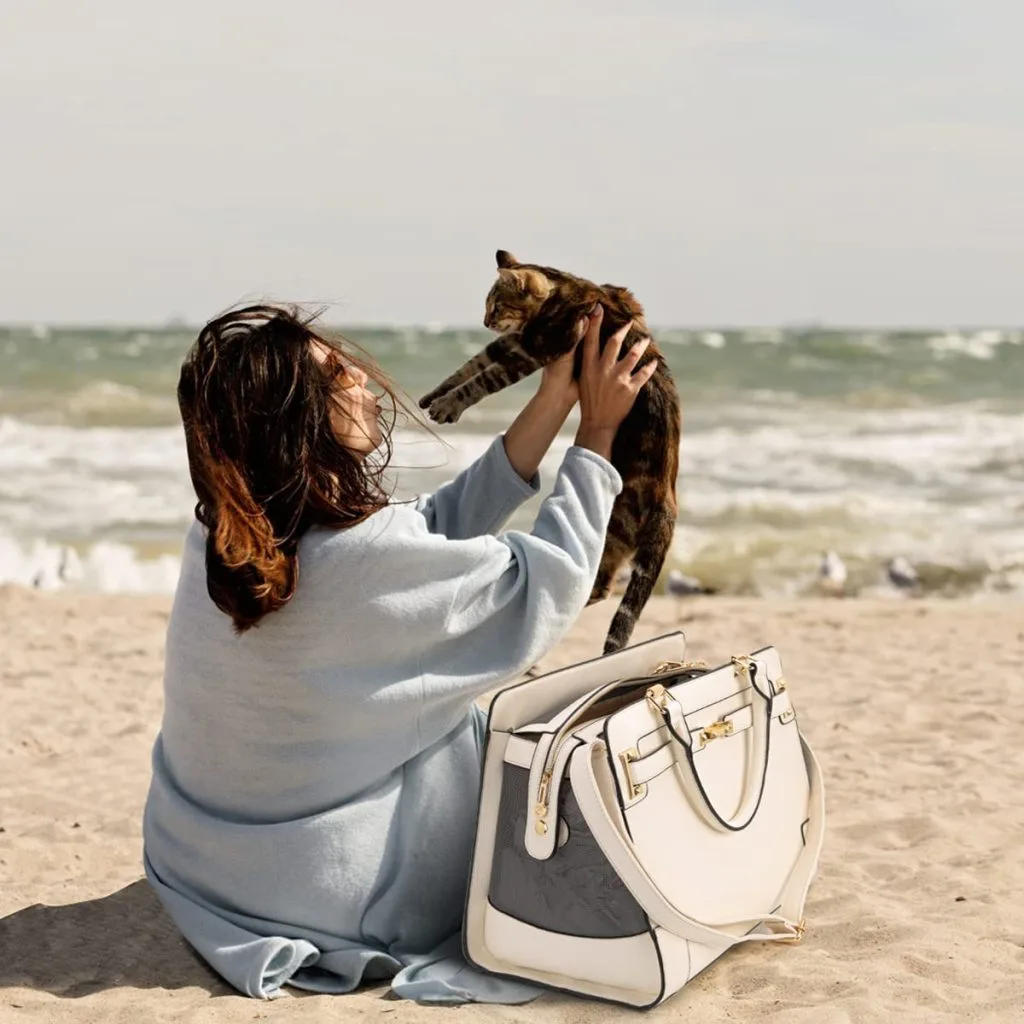 Cat Carrier Purse: Fashionable Pet Travel - detail view supplied by QUANZHOU JUNYUAN BAGS