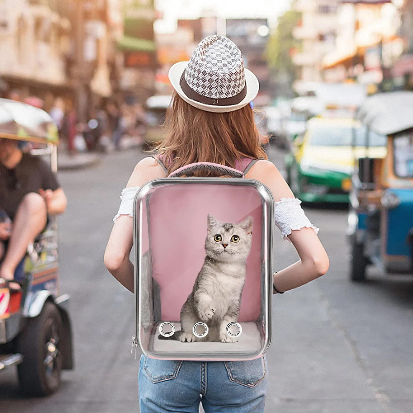 Dog Carrier Backpack with Laptop Compartment: Manufa - detail view supplied by QUANZHOU JUNYUAN BAGS
