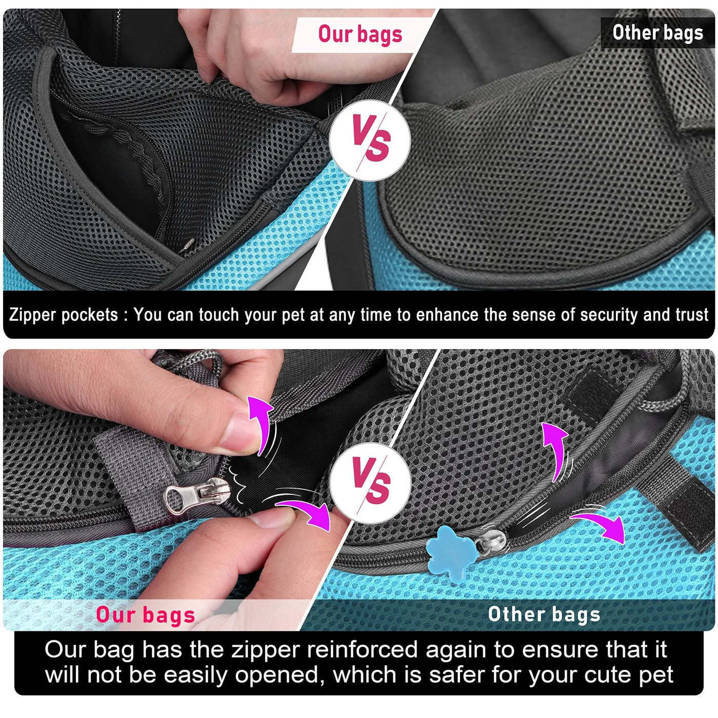 Cat Carrier Shoulder Bag: Hands-Free Design - detail view supplied by QUANZHOU JUNYUAN BAGS